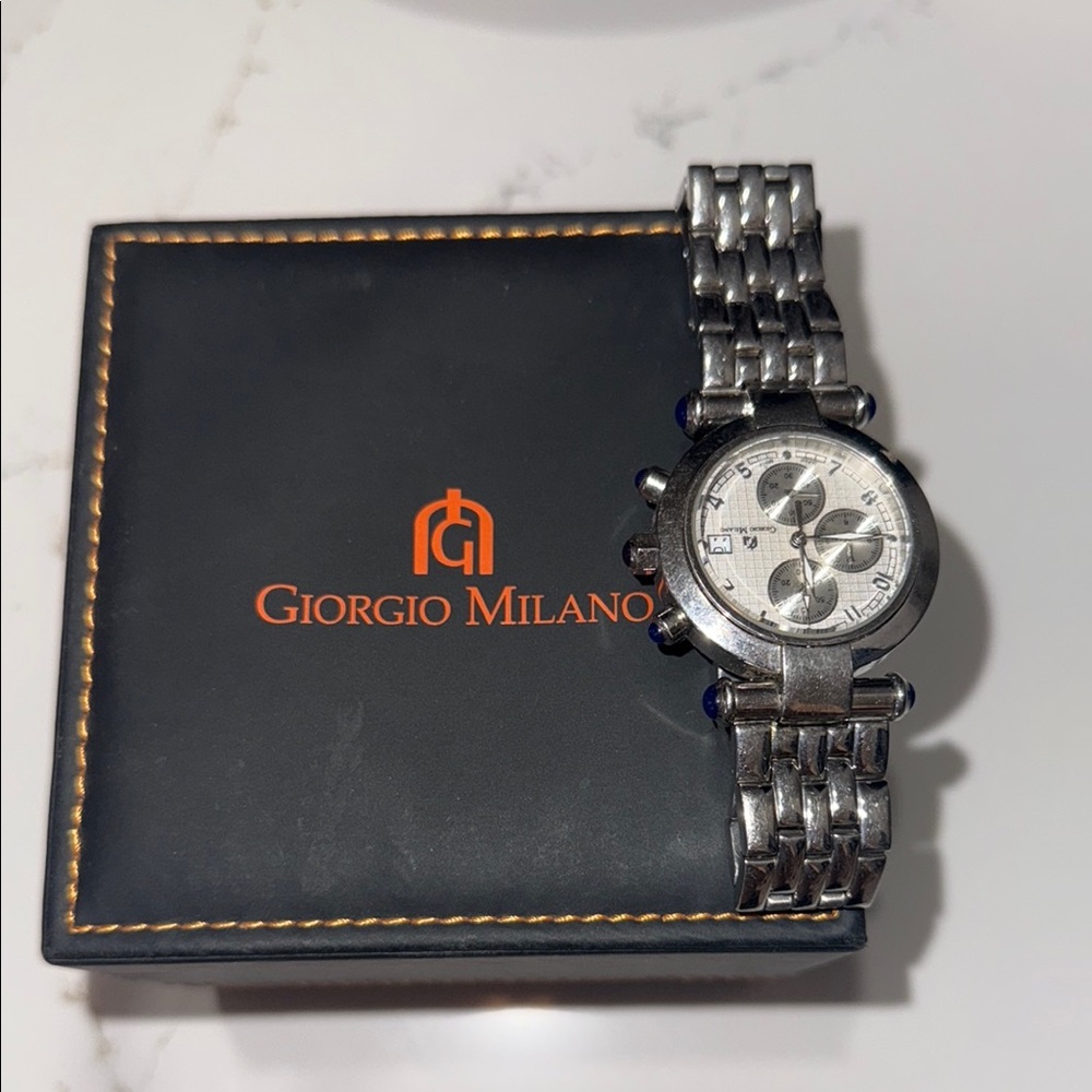 Giorgio Milano Brand New Silver Men's Watch NEVER USED Comes With Original Box
